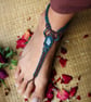 Macrame anklet wit Moss Agate  - Image 1