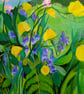 Acrylic Painting - original wild flower painting wooden box canvas framed - Image 5