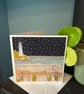 Sailboat or light house seascape card. Print of original hand collaged art - Image 2