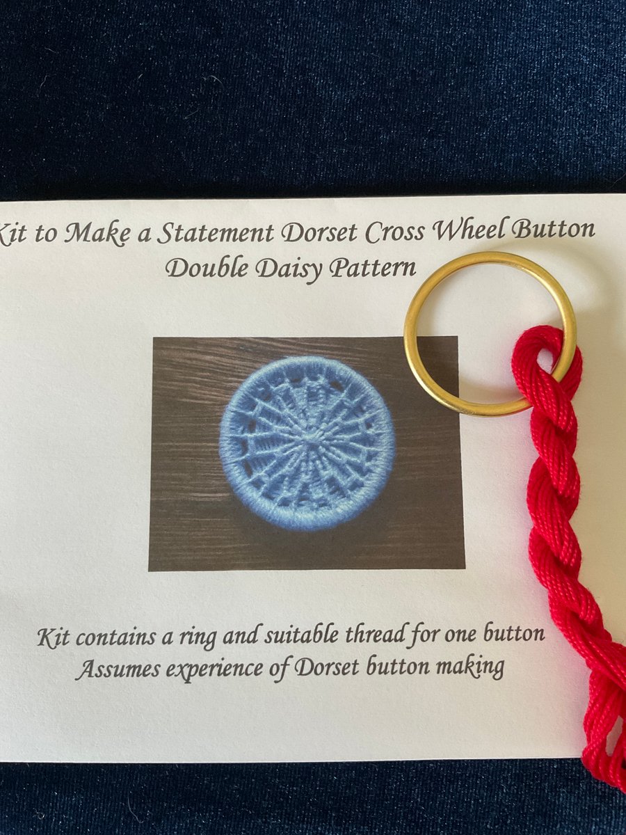 Kit to Make a Statement Dorset Button, Double Daisy Design, Red
