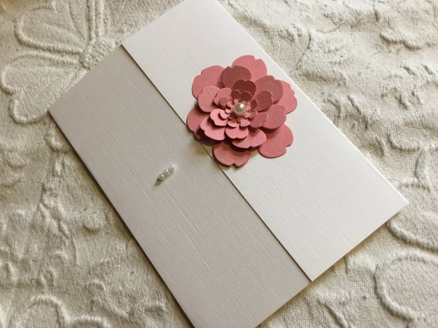 Pretty, hand made flower card CC180