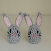 2 Easter Egg Bunny Covers - Set of 2 (cream and grey)