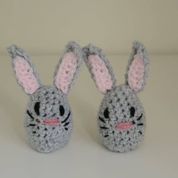 2 Easter Egg Bunny Covers - Set of 2 (grey)
