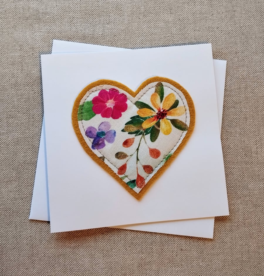 Fabric Heart Card
