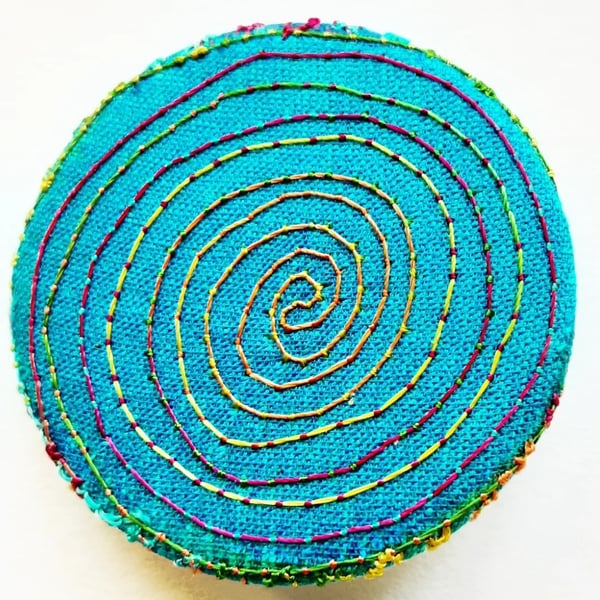 38mm Hand Dyed Fabric Badge 