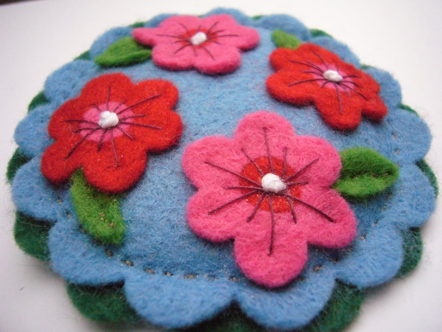 Wholesale Red & Pink Floral Quartet Brooch