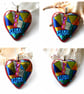 Patchwork Heart Dichroic Fused Glass Pendant Colour Choice Valentine - Image 4