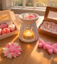 Rhubarb & Strawberry Hearts Highly Scented Wax Melts, Uk Handmade, Vegan
