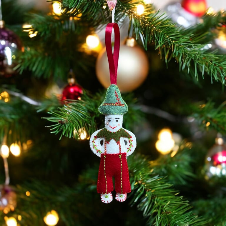 Christmas Elf Felt Hanging Decoration