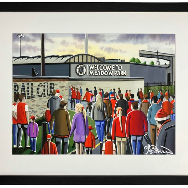 Arsenal Women Retro Framed Football Stadium Art Print 20" x 16" Frame Size
