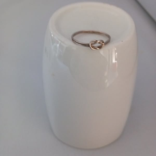 Silver wire knotted ring