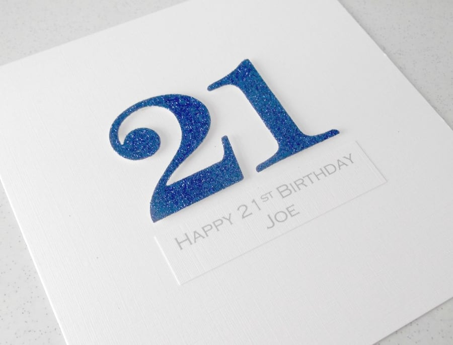 SALE Half Price handmade 21st birthday card - personalised