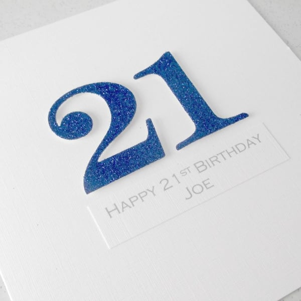 SALE Half Price handmade 21st birthday card - personalised