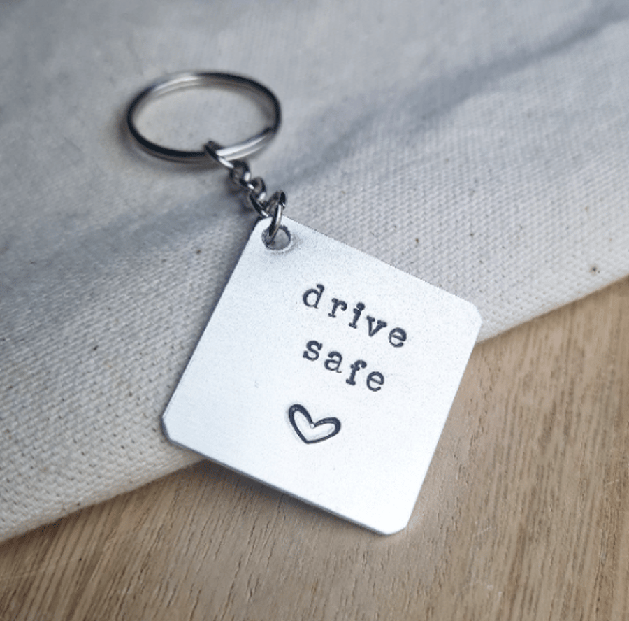 Drive Safe Keyring, New Driver Keychain, Gift for Him Husband Boyfriend