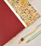 Red Leather Journal, Notebook or Sketchbook, with Renaissance Lining - Image 4