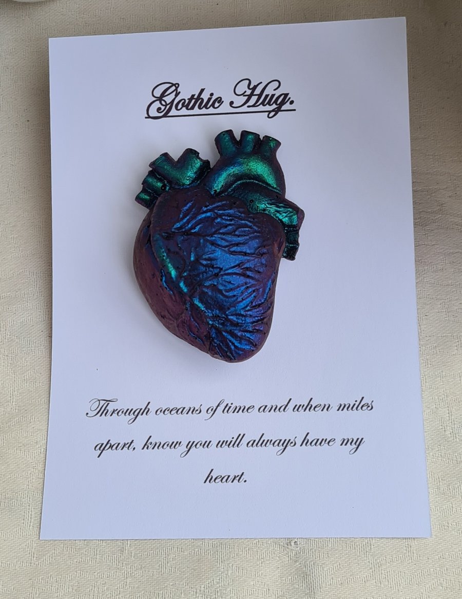 Gothic Hug - Bluey Green Heart - Spooky Pocket Hug 3