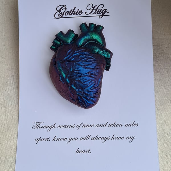 Gothic Hug - Bluey Green Heart - Spooky Pocket Hug 3