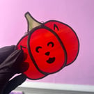 Stained Glass Pumpkin Patch Pal - Happy Cat