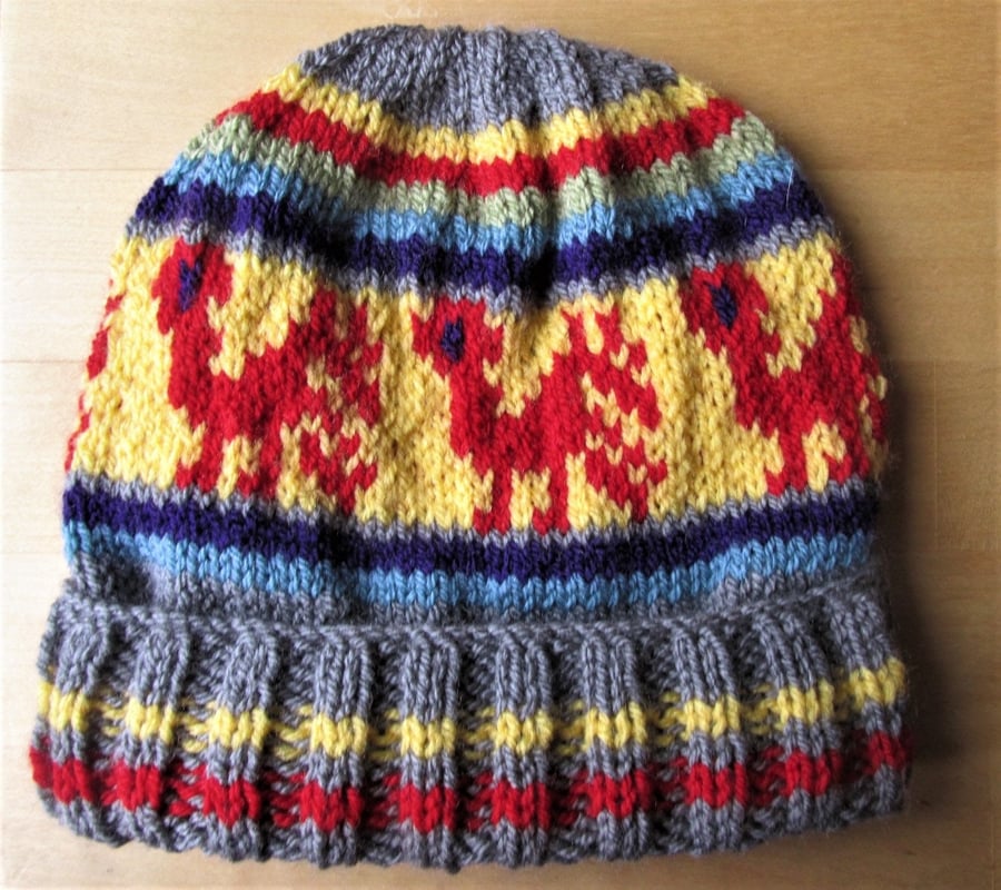 Child's Fair Isle Hat, Winter Hat, , Kid's Beanie, Hand Knitted Hat