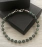 Green moss agate & sterling silver bracelet  - Image 2