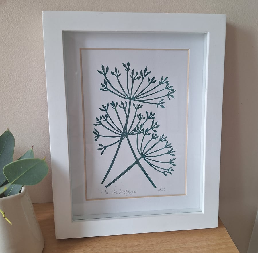 Cow parsley print. 'In the hedgerows'