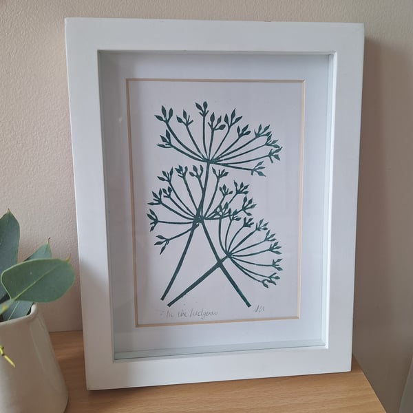 Cow parsley print. 'In the hedgerows'