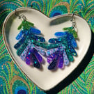 Glitter leaf resin earrings