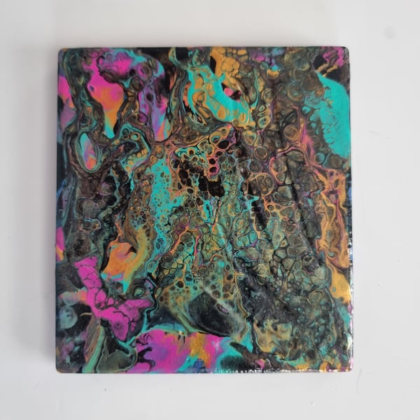 (25) Acrylic Art on Ceramic Tile Square Coaster with Cork backing