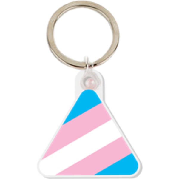 Transgender Pride Acrylic Triangle Keyring