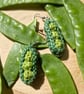 Pea pod earrings, Jewellery gift for gardener, Green jewellery, Vegetable theme - Image 7