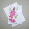 hand painted roses floral blank greetings card ( ref F 866 G6 )