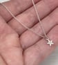 Sterling silver star engraved diamond tiny star charm pendant and chain - Image 4