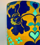 Retro 60s 70s Art Nouveau SALANGOR Textra Blue Vintage Fabric Lampshade option  - Image 4
