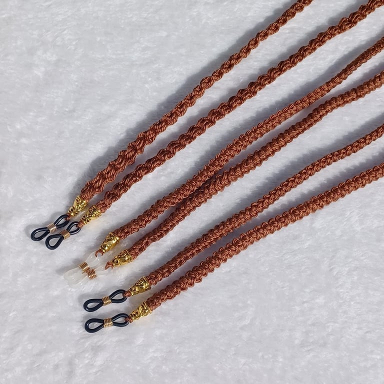Crochet brown glasses chain, handmade spectacles cord