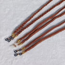 Crochet brown glasses chain, handmade spectacles cord