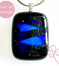 Moody Blues Dichroic Glass Pendant Necklace 