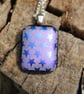 Purple Stars Dichroic Pendant Necklace: Shimmer Fused Glass Mica F2 - Image 3