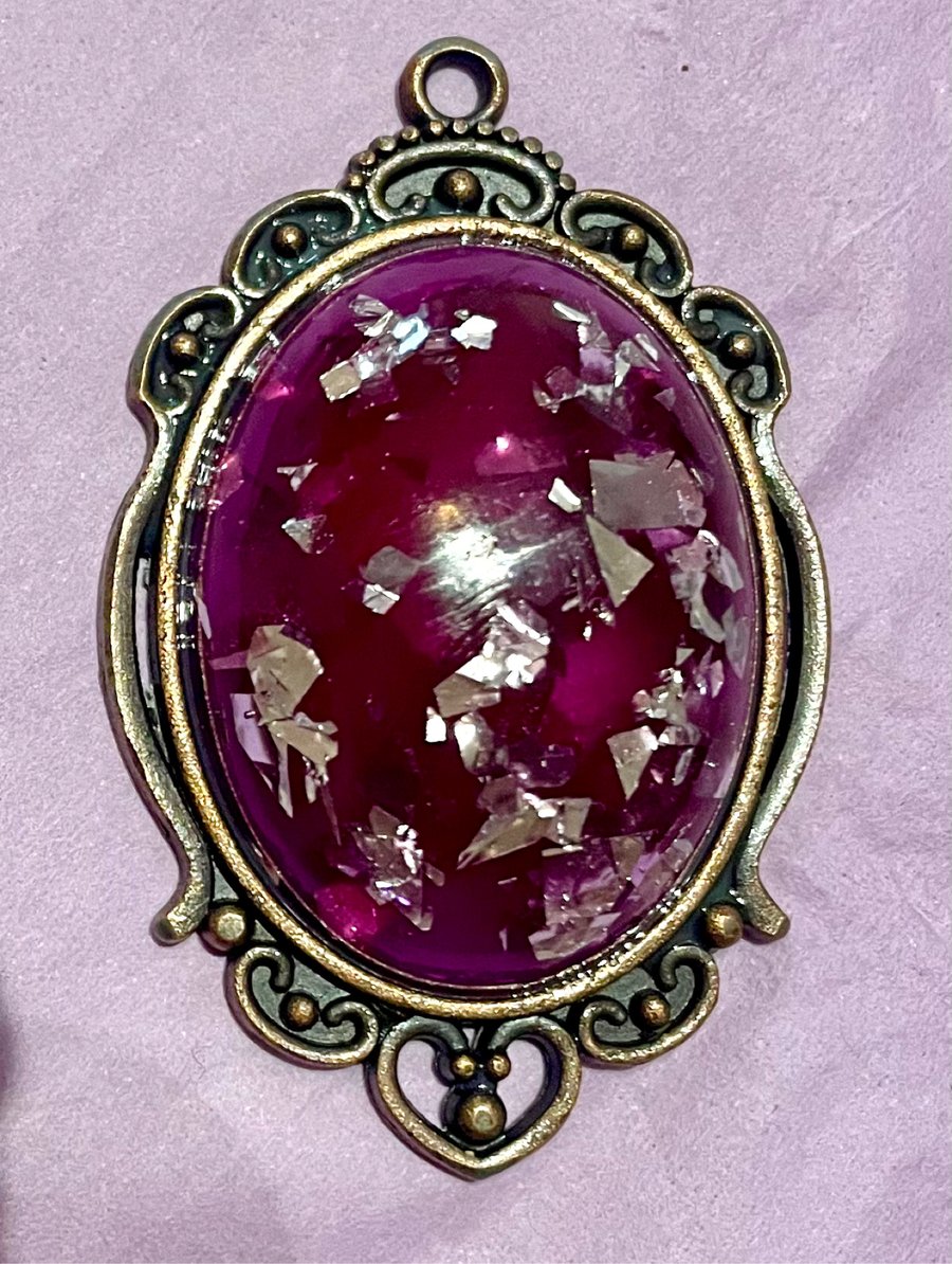 Victorian style gothic purple pendant 