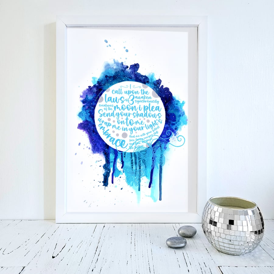 Full Moon Open Edition Wall Art With Full Moon Spell MWA-OE1