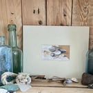 Lindisfarne Shells, an original mixed media painting