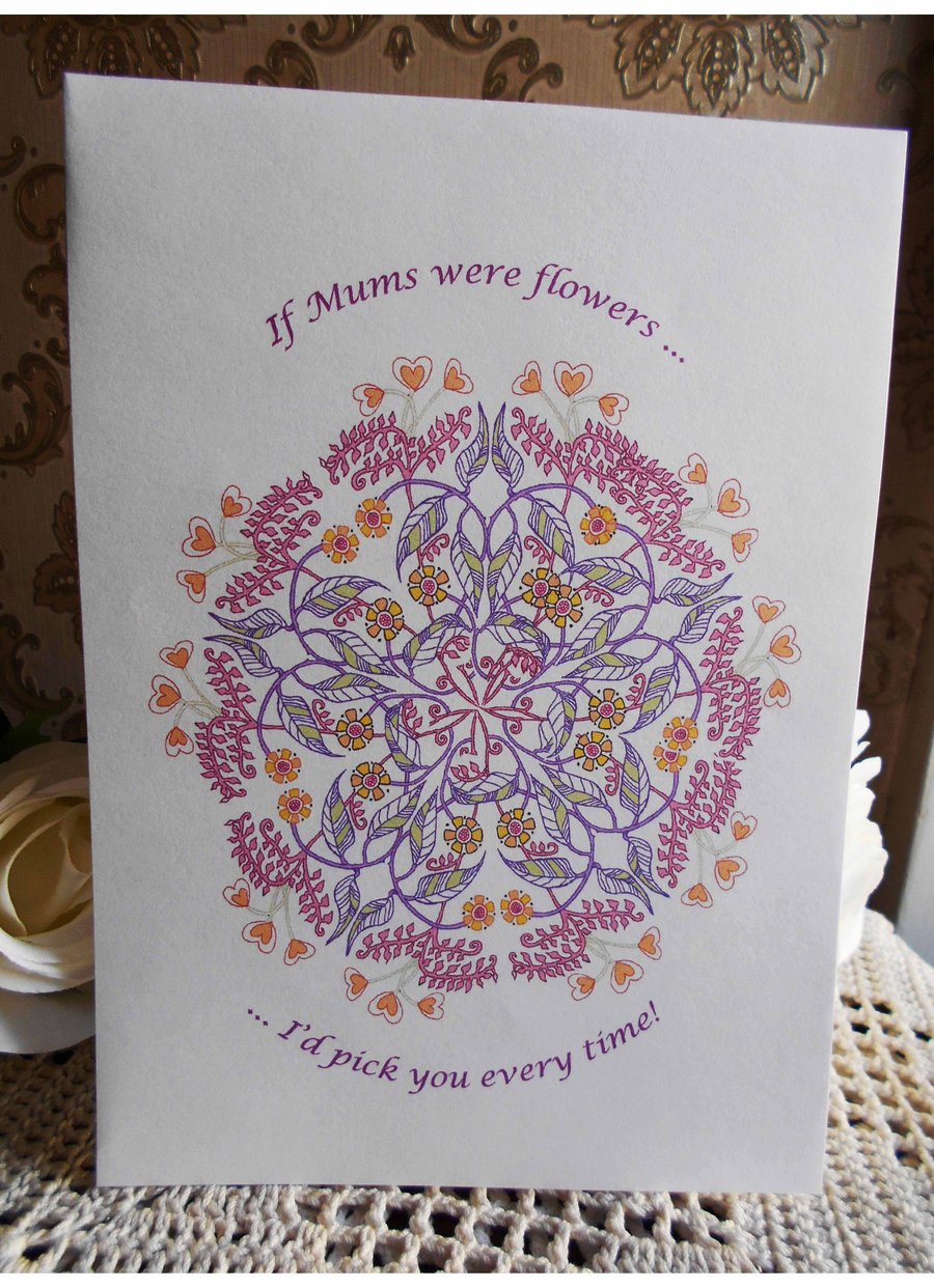 Mothers Day Card, If Mums Were Flowers
