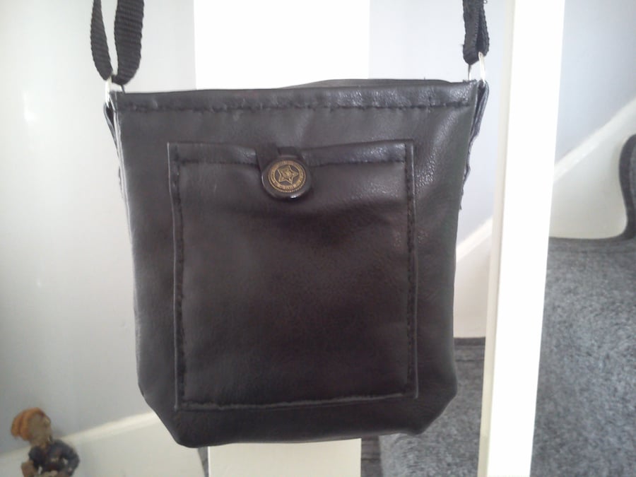 small faux leather shoulder bag