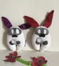 Kawaii Wish Guardian Handmade Plushie Bunny with Silver Dandelion, Nursery - Image 1