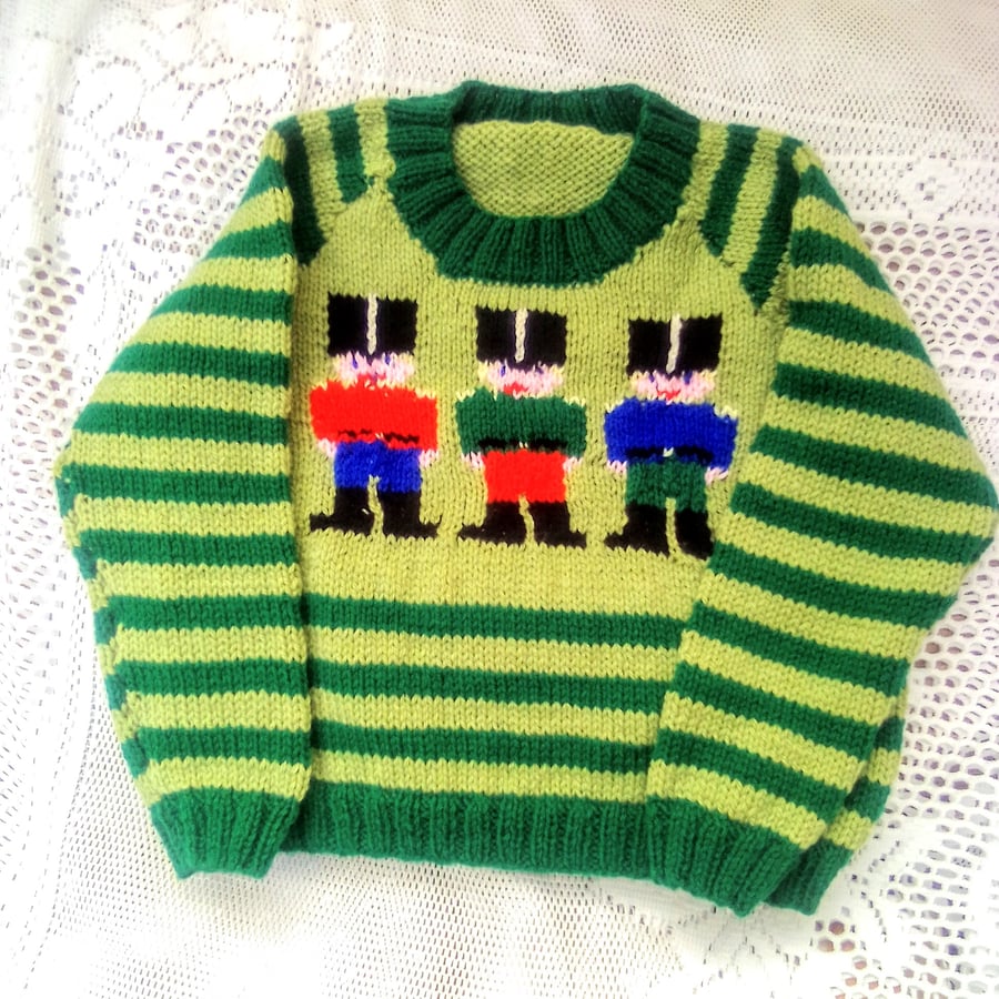 Soldier Patterned Jumper for Babies and Children to 7, Birthday Gift, Baby Gift 