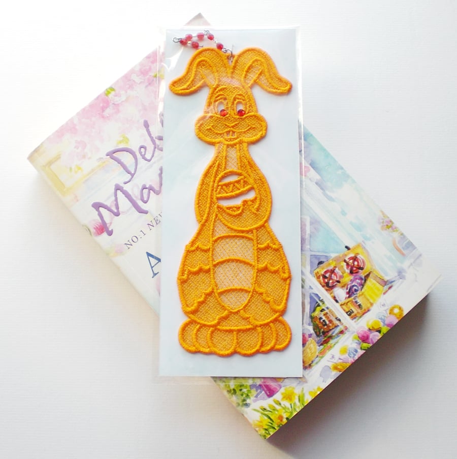REDUCED Easter Bunny Embroidered  Bookmark