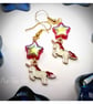 Red Unicorn Earrings with Star Beads - Image 1