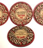 Baltic Birch on Red plywood - Humourous Wooden Coaster - Set of 4  with stand