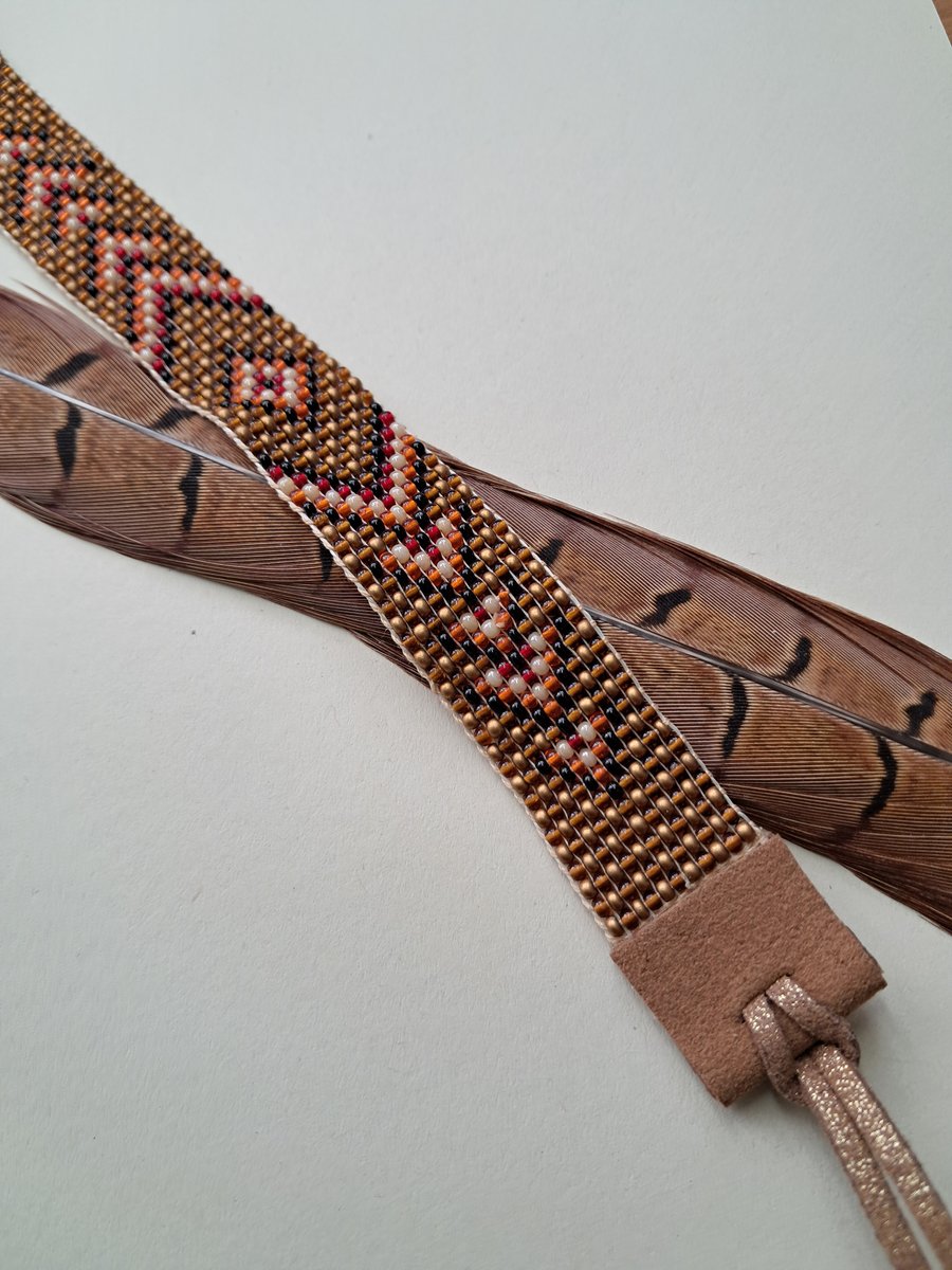 Beaded loom bracelet or Anklet 