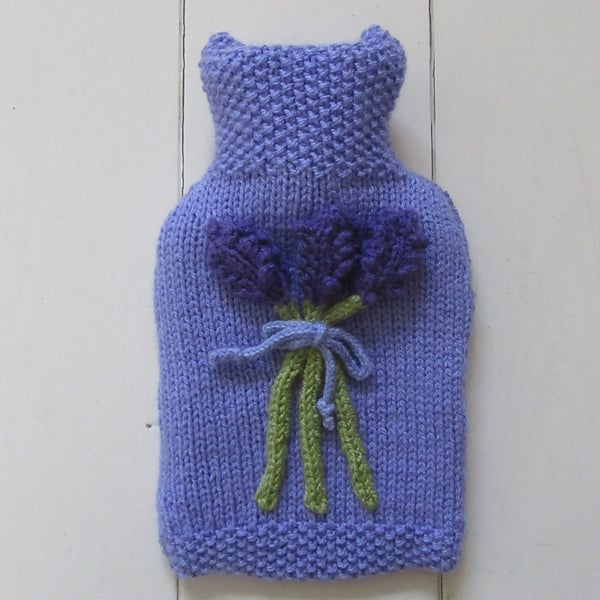 Hot water bottle cover - lavender lavender