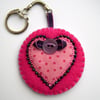 Fabric Heart Key Ring